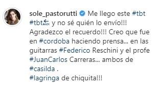 Soledad Pastorutti, artista santafesina. (Instagram)