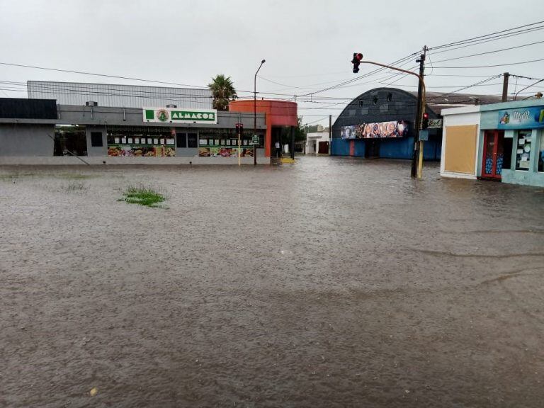 Calles de Arroyito lluvias del dia lunes