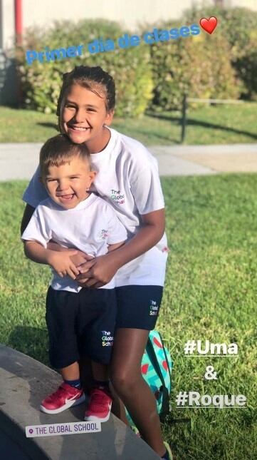 Granata y su pareja Leo Squarzon compartieron fotos del primer día de clases del pequeño Roque. (Instagram)