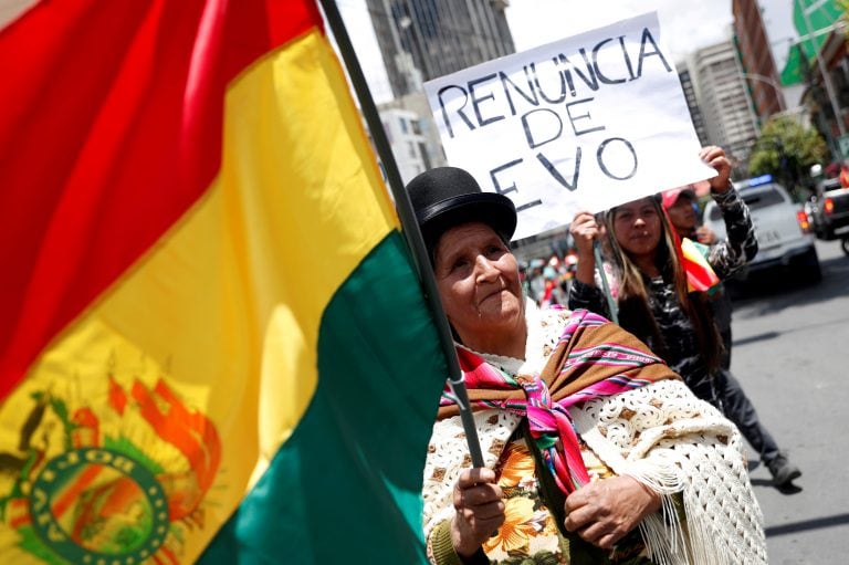 Manifestantes en las calles de La Paz. (Foto: REUTERS/Carlos Garcia Rawlins)