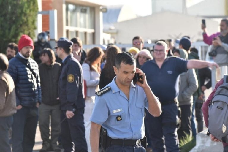 Momentos de tensión se vivieron durante la medida de protesta y debió intervenir la Policía.