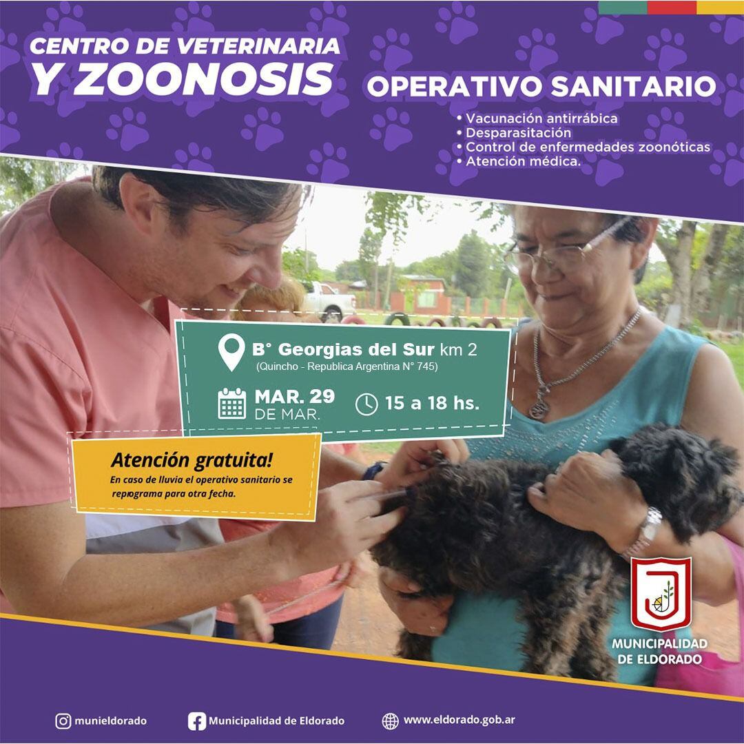 Nuevo operativo de zoonosis en Eldorado.