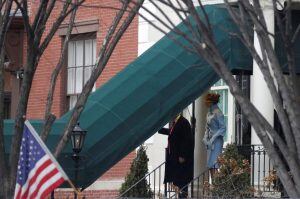 U.S. President-elect Donald Trump and his wife Melania depart Blair House for a church service before the presidential inauguration in Washington, U.S., January 20, 2017. REUTERS/Joshua Roberts