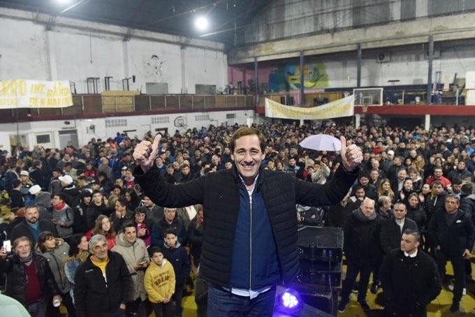 Garro durante un acto de campaña (web).