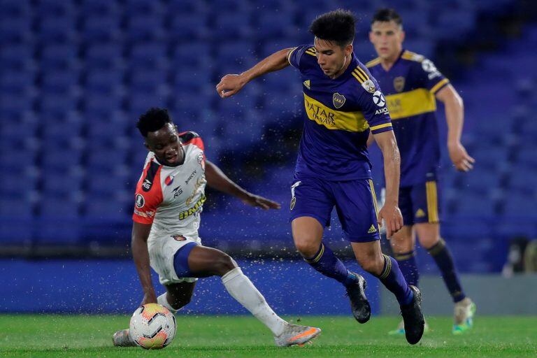 Guillermo "Pol" Fernandez jugando para Boca en la actual edición de la Copa Libertadores. (Foto: Juan Ignacio RONCORONI / POOL / AFP)