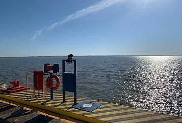 Muelle del Puerto de Posadas, al cual aún le falta colocar una grúa y equipamiento para mover contenedores en esa estructura.