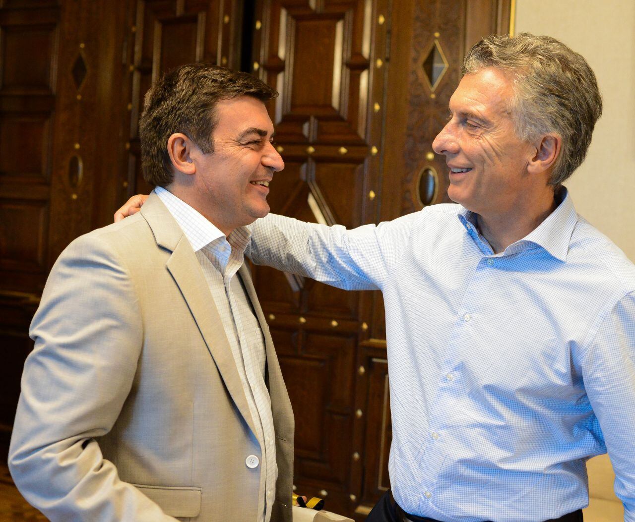 Omar De Marchi y Mauricio Macri. 