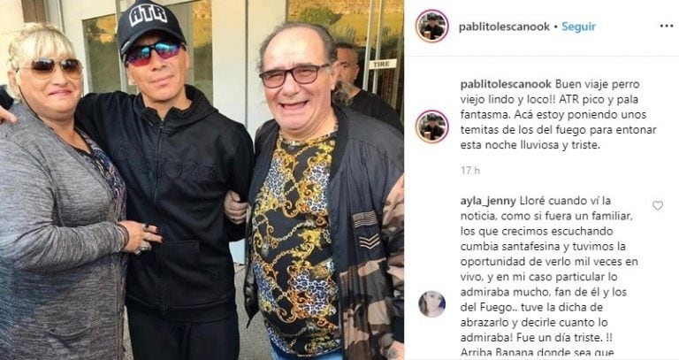 El mensaje de despedida de Pablo Lescano a Mascheroni. (Instagram)