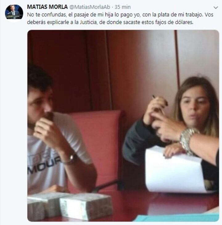 El cruce tuitero entre Dalma Maradona y Matías Morla (Fotos: Twitter)