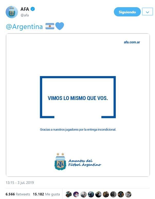 El fuerte mensaje de la AFA contra el VAR. (Twitter/@afa)