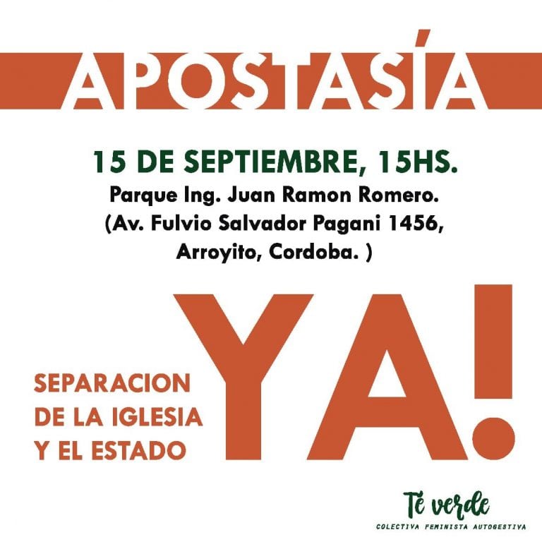 Invitacion apostasía en Arroyito