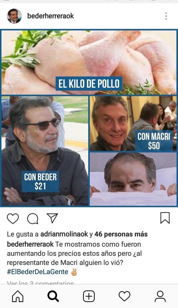 En la mayoría de sus publicaciones, cuestiona en duros términos las políticas económicas del presidente Mauricio Macri