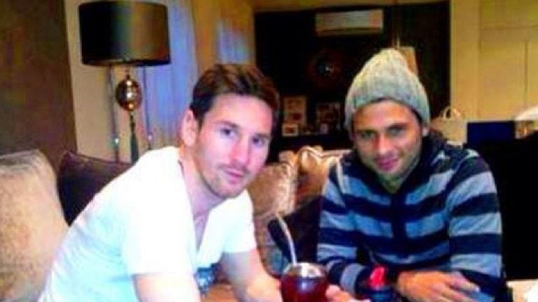 Lionel Messi y Maxi Biancucchi