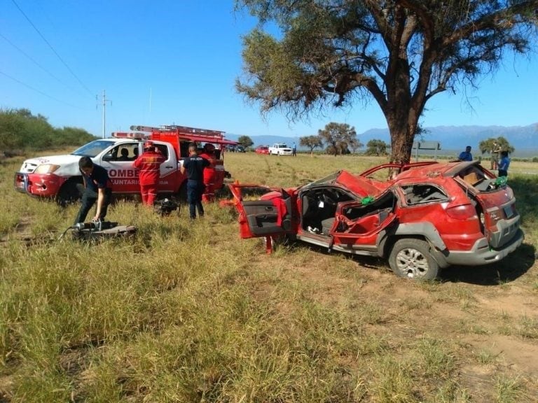 Estado del vehículo tras el vuelco por ruta 38