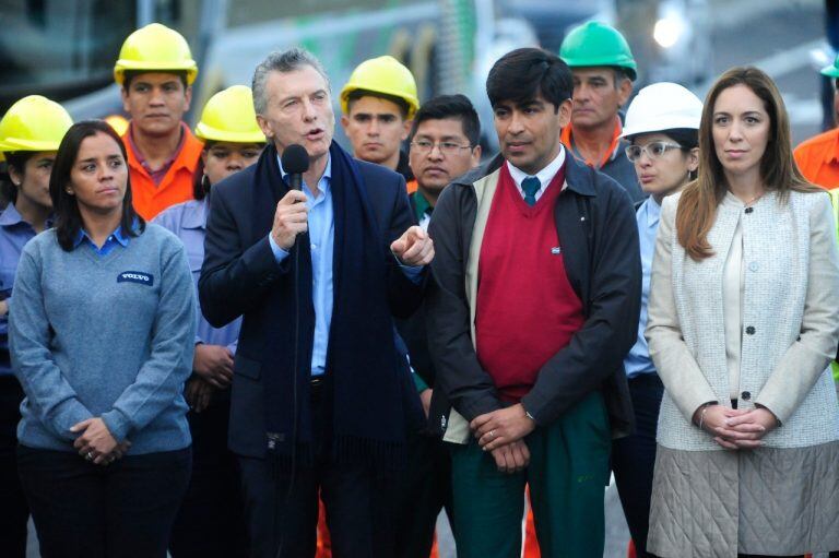 El presidente Mauricio Macri, en la inauguración del Paseo del Bajo porteño. Foto: Luciano Thierberger