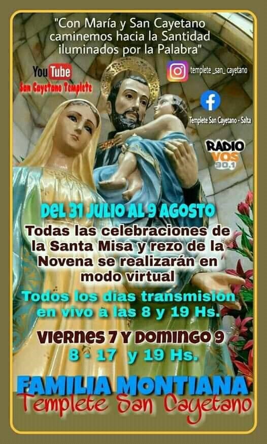 Celebración a San Cayetano en pandemia (Facebook Templete San Cayetano- Salta)