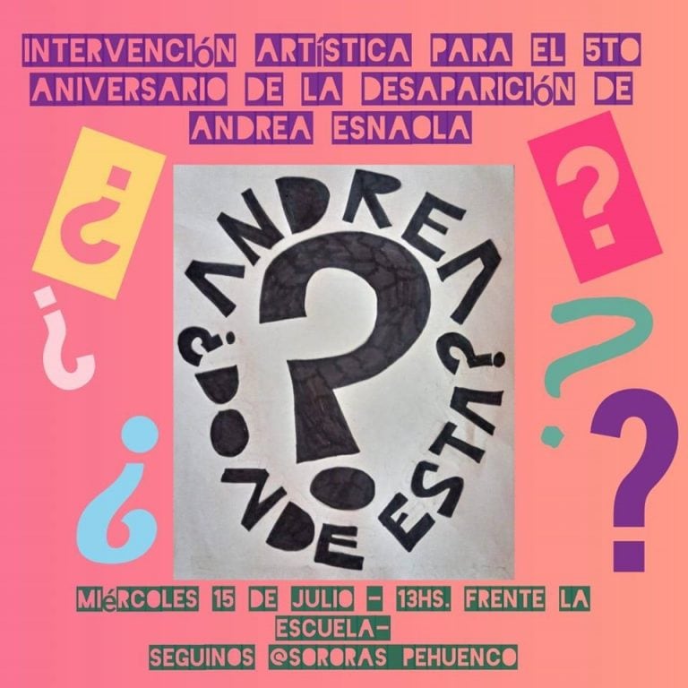 Sororas realizará una intervención artística en un nuevo aniversario por la desaparición de Andrea Esnaola.