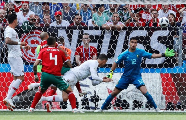 El cabezazo certero de Cristiano Ronaldo (AP Photo/Hassan Ammar)