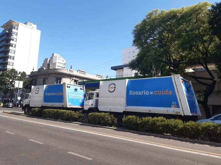 Caos de tránsito en Pellegrini por la presencia de una movilización de recolectores. (Vía Rosario)