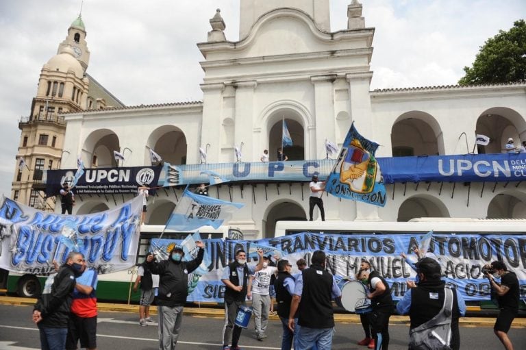 Camioneros en el día de la Lealtad Peronista (Foto: Federico López Claro)