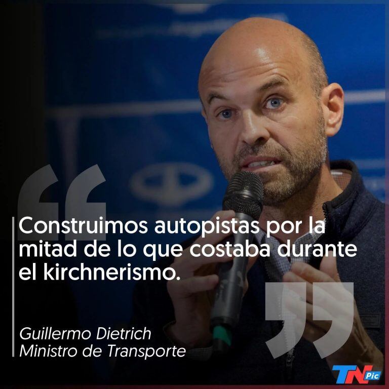 Guillermo Dietrich se refirió a la diferencia de gastos en obra pública durante el kirchnerismo y el Gobierno actual. (TN)