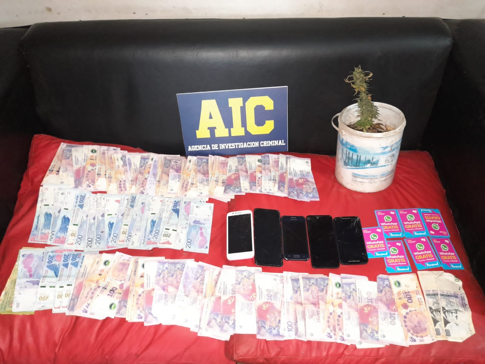 Material secuestrado en el allanamiento antidroga en Josefina