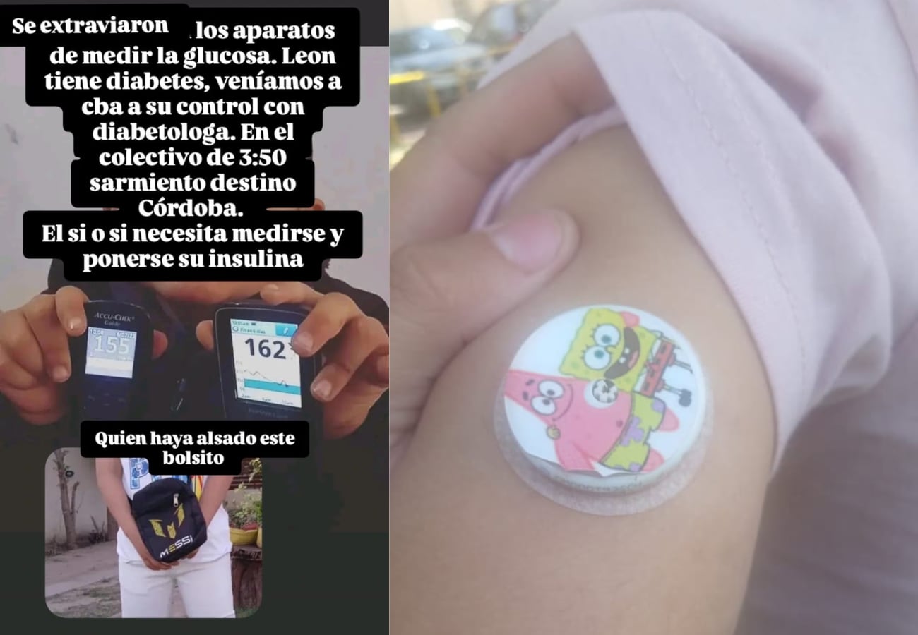 Piden ayuda para encontrar el glucómetro y sensor de un niño con diabetes en Córdoba.