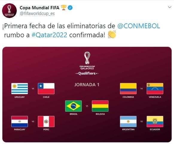 Primera fecha de las Eliminatorias (@fifaworldcup_es).