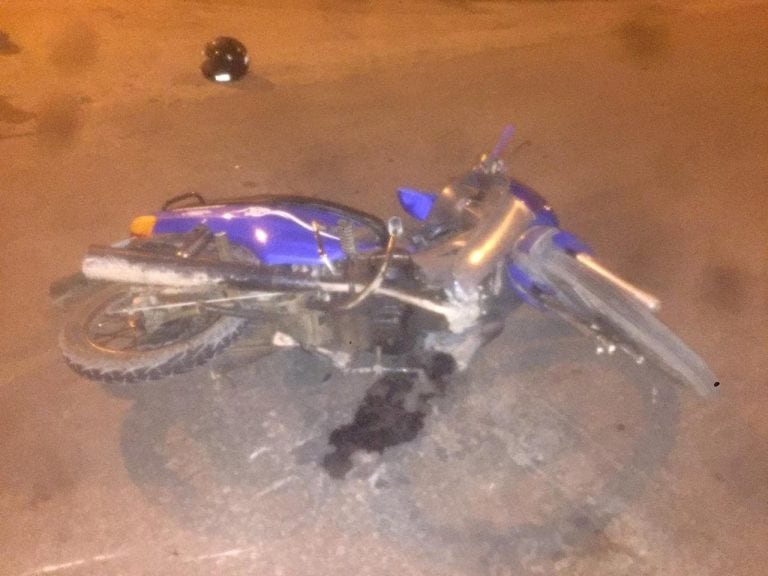 Moto involucrada en accidente