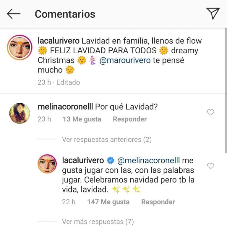 La "Lavidad de Calu Rivero" (Instagram)