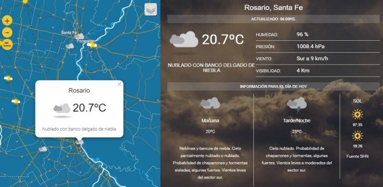 El clima para este domingo en Rosario