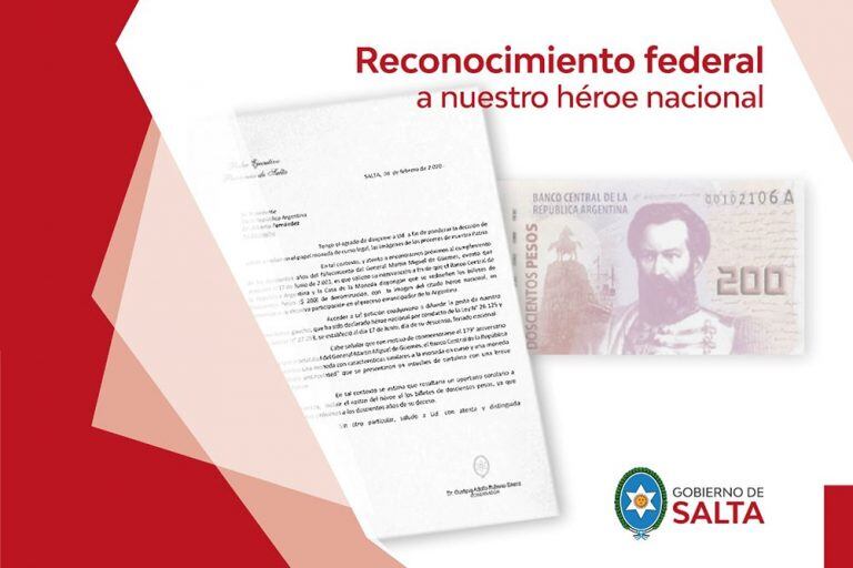 Salta pidió que Güemes sea parte de los nuevos billetes