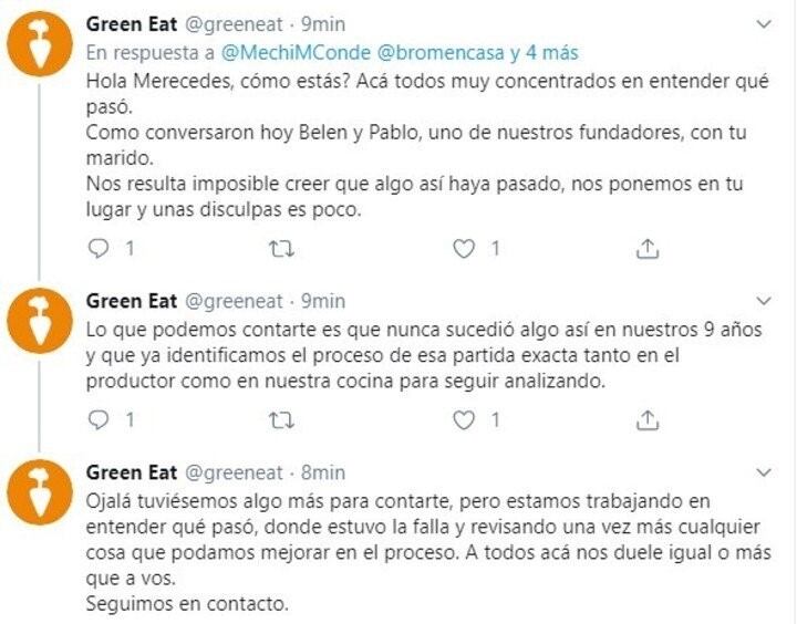 La respuesta de la empresa. (Foto:Twitter)