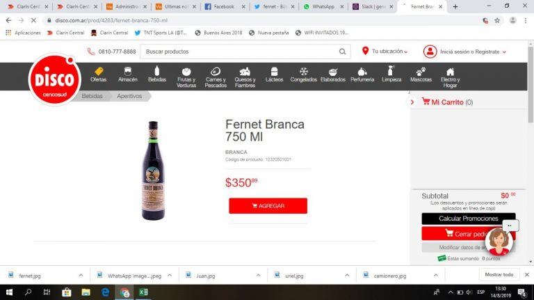 El fernet y los precios de este miércoles tras la imagen que se viralizó con un valor de $ 595.