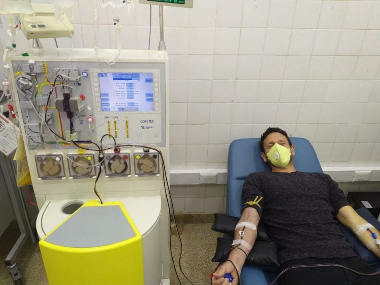 Gerardo Colman ya donó plasma en seis oportunidades, y se encuentra a la espera de resultados para una sétima vez. (Foto: gentileza Gerardo Colman).