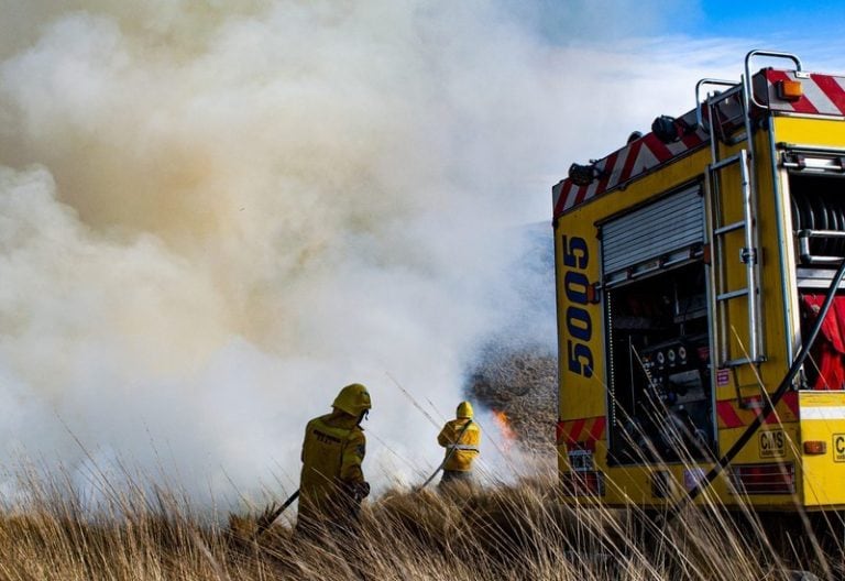 Incendio forestal en la cumbre del Cerro Ancasti.