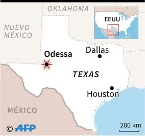 Mapa localizando Odessa en Texas (AFP)