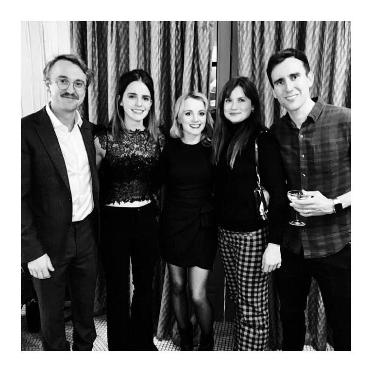 Tom Felton, Emma Watson, Evanna Lynch, Bonnie Wright y Matthew Lewis (Instagram/@emmawatson)