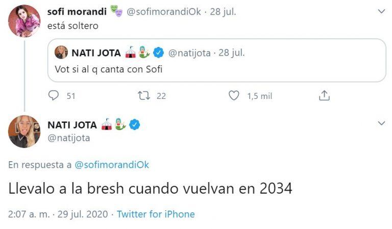 Nati Jota le tiró onda a un participante del Cantando 2020