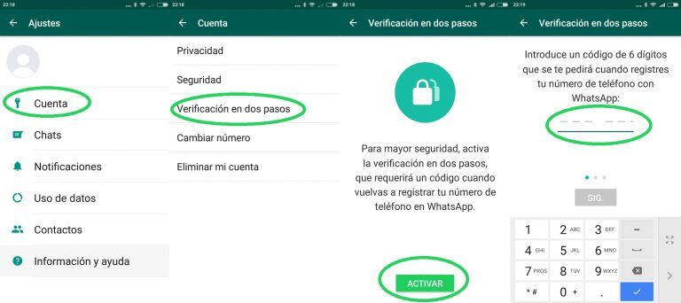 ¿Cómo activar la verificación en dos pasos en WhatsApp?