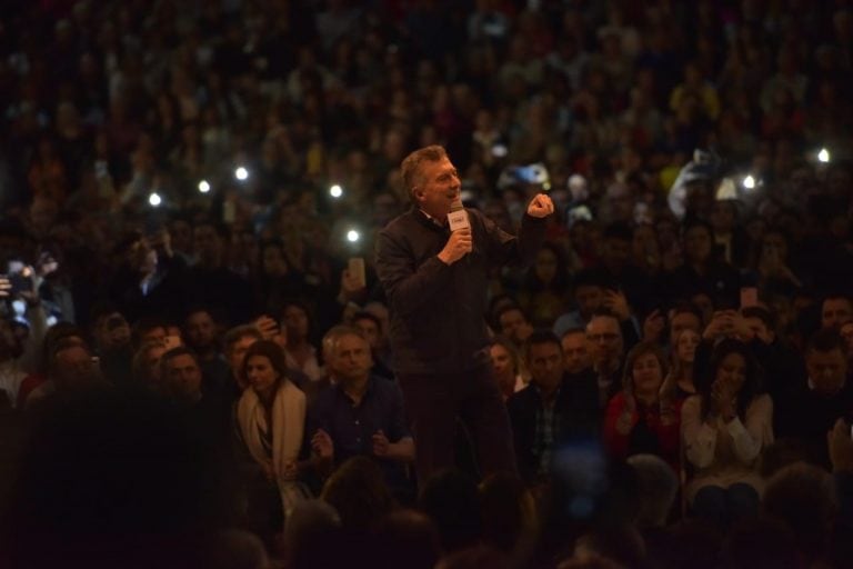 Macri en el acto de cierre de campaña en Córdoba, en la Plaza de la Música.