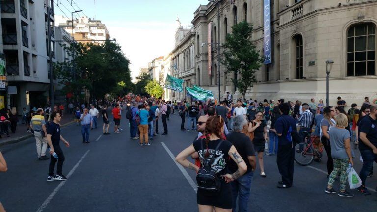 La marcha a favor de Evo en Córdoba.