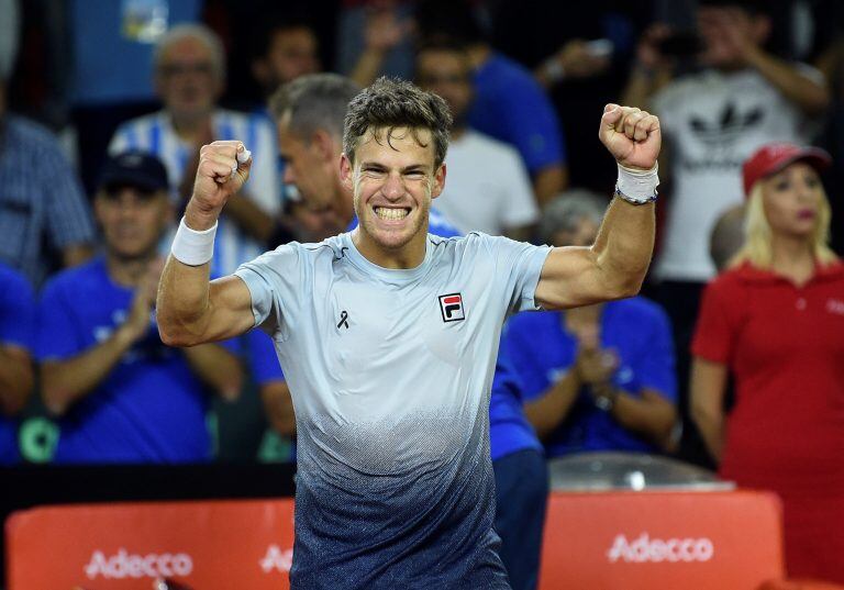 Diego Schwartzman, clave para que Argentina supere a Chile por la Zona Americana I de la Copa Davis. (AP Photo/Gustavo Garello)