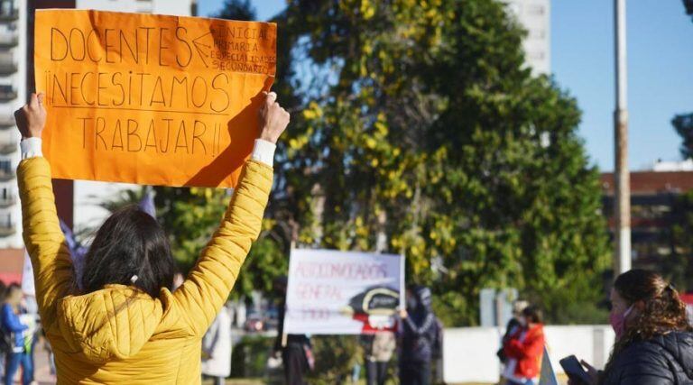 Reclamo docente (Vía Santa Rosa)