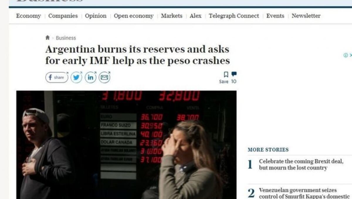 Medios del mundo hablan de la "crisis argentina"
