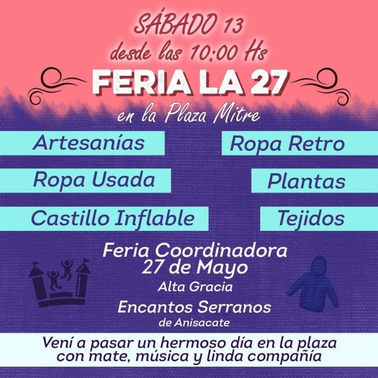 Feria La 27 en Plaza Mitre, Alta Gracia