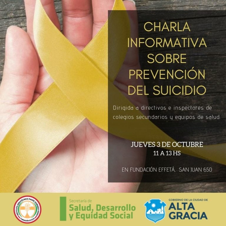 Alta Gracia: charla informativa sobre la prevención del suicidio