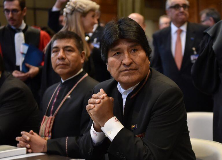 El presidente boliviano, Evo Morales en La Haya (crédito: Agencia uno).