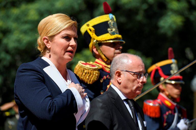 Mauricio Macri recibió a su par de Croacia en Casa de Gobierno. Foto: AFP.