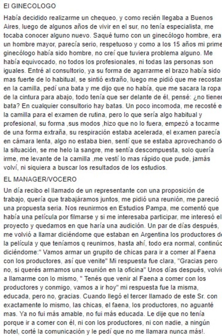 Los distintos casos de abuso que vivió Vanesa Carbone.